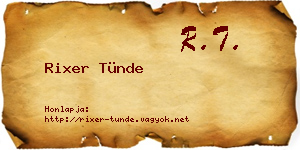 Rixer Tünde névjegykártya